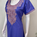 Purple Classic Embroidered Spun Nightgown