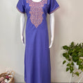 Purple Classic Embroidered Spun Nightgown