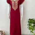 Maroon Graceful Spun Nighty with Embroidery
