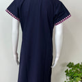 Navy Blue Delicate Embroidery Spun Nightgown