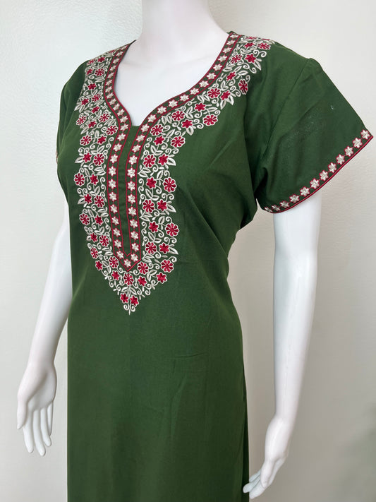 Bottle Green Elegant Comfort Spun Nighty