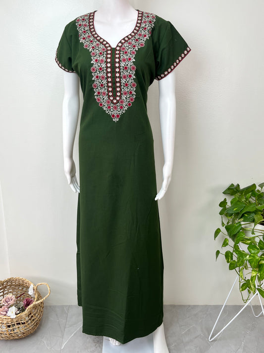 Bottle Green Elegant Comfort Spun Nighty