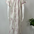 White Satin Fabric Nighty Silky Texture with Embroidery
