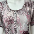 Satin Pink-Grey Nighty for Women