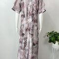 Satin Pink-Grey Nighty for Women