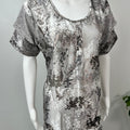 Grey Abstract Soft Satin Nightgown