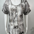 Grey Abstract Soft Satin Nightgown