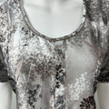 Grey Abstract Soft Satin Nightgown