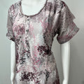 Satin Pink-Grey Nighty for Women
