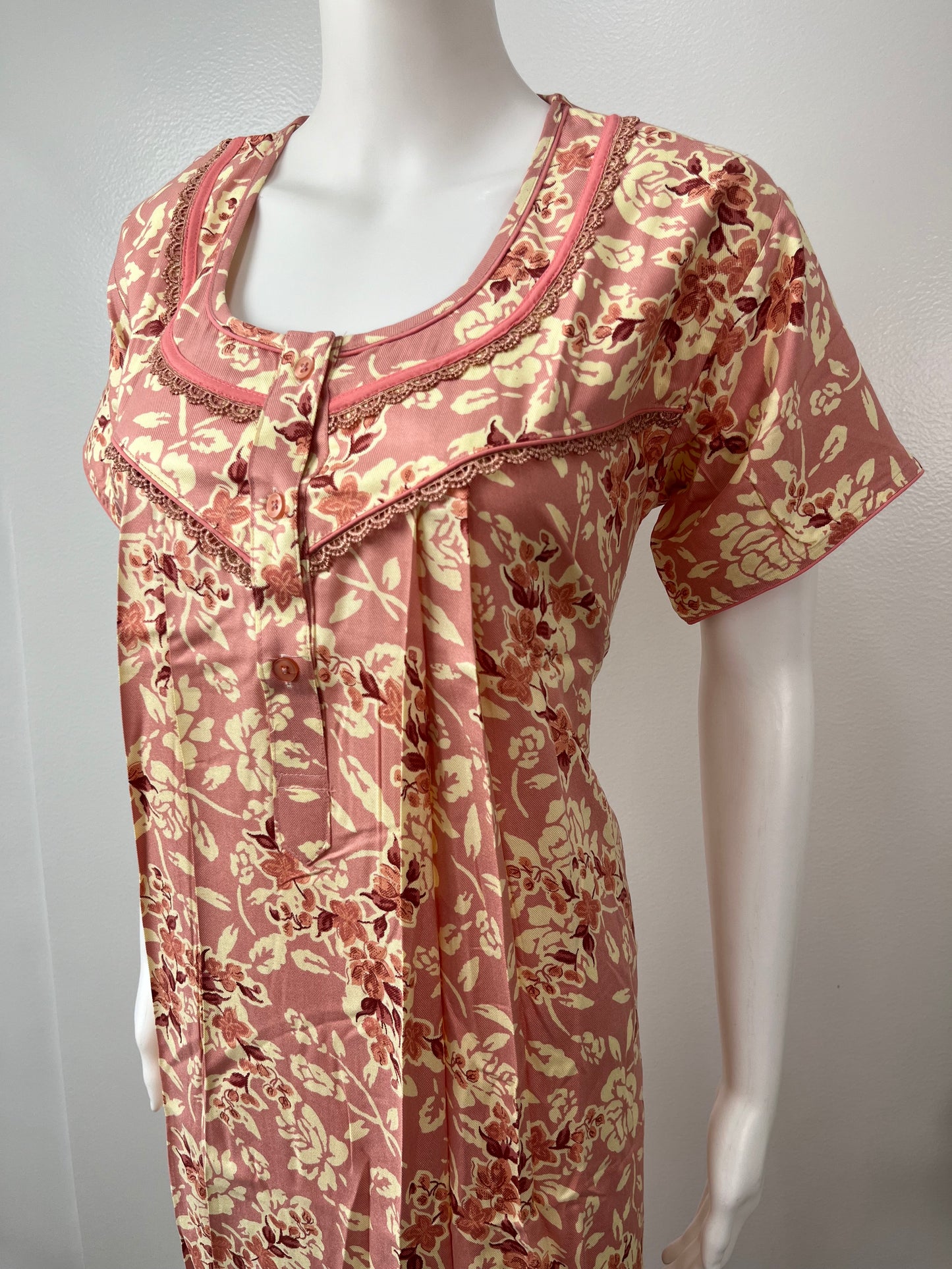 Peach Soft & Breathable Rayon Nightgown Perfect for All Seasons