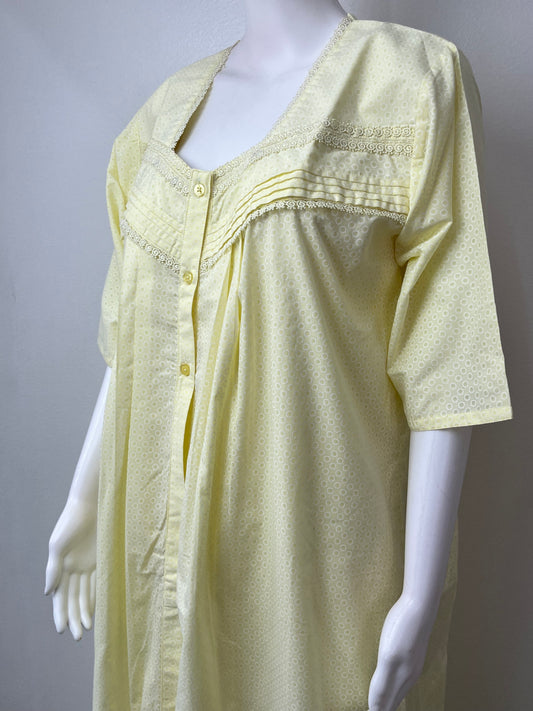 2-Piece Yellow Pure Cotton Nightgown Set