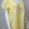 2-Piece Lemon Yellow Cotton Nightgown Set