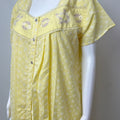 2-Piece Lemon Yellow Cotton Nightgown Set