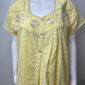 2-Piece Lemon Yellow Cotton Nightgown Set