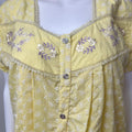 2-Piece Lemon Yellow Cotton Nightgown Set