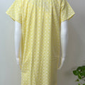 2-Piece Lemon Yellow Cotton Nightgown Set