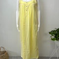2-Piece Lemon Yellow Cotton Nightgown Set