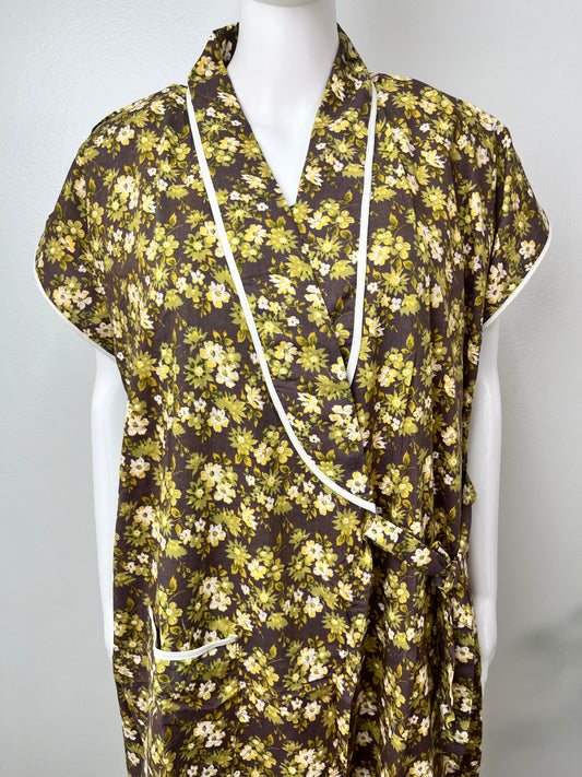 2-Piece Olive Green Cotton Nightgown Set