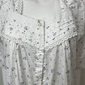 Lavender White Floral 2-Piece Cotton Nightgown Set