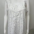 Lavender White Floral 2-Piece Cotton Nightgown Set