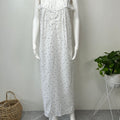 Lavender White Floral 2-Piece Cotton Nightgown Set