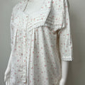 White Floral Printed 2-Piece Pure Cotton Nightgown Set