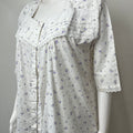 Lavender White Floral 2-Piece Cotton Nightgown Set