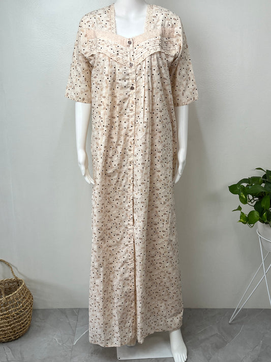 2-Piece Orange 100% Cotton Nightgown Set
