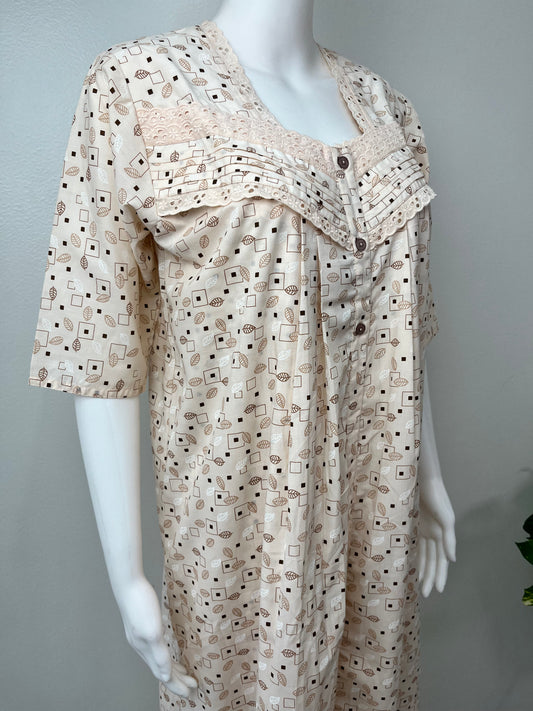 2-Piece Orange 100% Cotton Nightgown Set