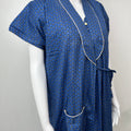 2-Piece Navy Blue Cotton Nightgown Set