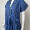 2-Piece Navy Blue Cotton Nightgown Set