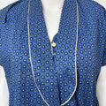 2-Piece Navy Blue Cotton Nightgown Set