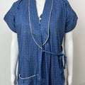 2-Piece Navy Blue Cotton Nightgown Set