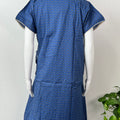2-Piece Navy Blue Cotton Nightgown Set