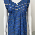 2-Piece Navy Blue Cotton Nightgown Set