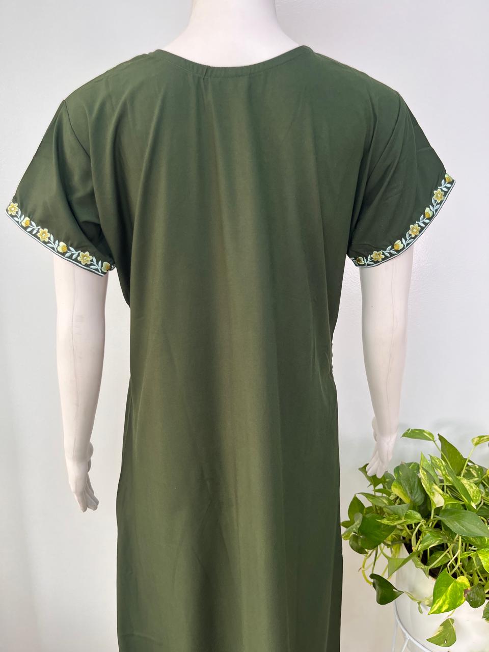 Green Delicate Embroidery Bizzlizzy Nightgown