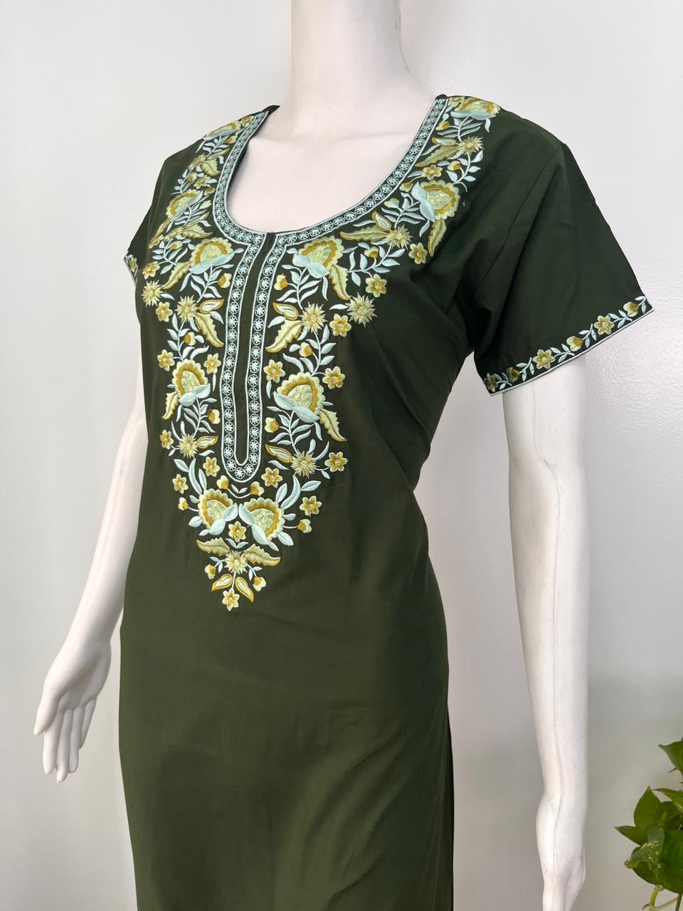 Green Delicate Embroidery Bizzlizzy Nightgown